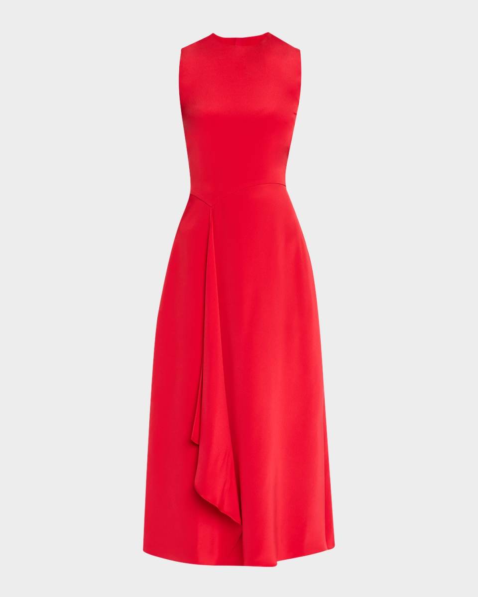 Lynn Draped Silk Crepe Dress